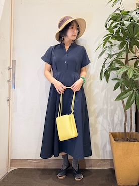 「THE SHOP TK （ザ ショップ ティーケー ）のチェック柄レイヤード風シャツチュニック（チュニック、レッド系）」を使った、misakiさん（レディース・157cm）の春コーディネート