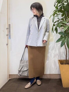 「SHOO・LA・RUE（シューラルー）のアイテム（テーラードジャケット）」を使った、misakiさん（レディース・157cm）の冬コーディネート
