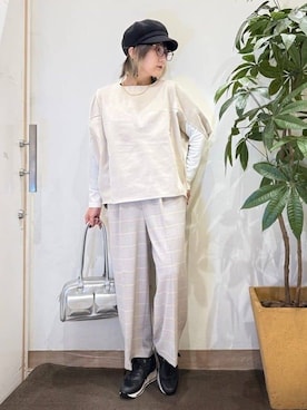 「アイテム（キャスケット）」を使った、misakiさん（レディース・157cm）の冬コーディネート