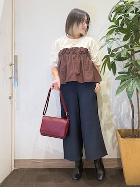「アイテム（ブーツ）」を使った、misakiさん（レディース・157cm）の秋コーディネート