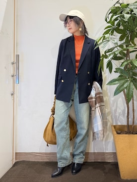 「SHOO・LA・RUE（シューラルー）のキラキラバックストレッチブーツ（ブーツ）」を使った、misakiさん（レディース・157cm・30代）の秋コーディネート