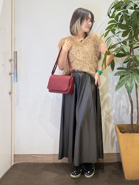 「合皮スカート」｜misakiさん（レディース・157cm）の秋コーディネート
