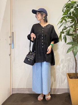 「アイテム（キャップ）」を使った、misakiさん（レディース・157cm・30代）の夏コーディネート