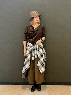 「SHOO・LA・RUE（シューラルー）のアニマル刺繍キャップ（キャップ）」を使った、misakiさん（レディース・157cm）の秋コーディネート