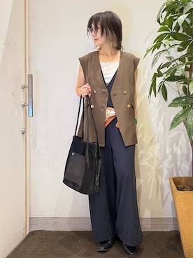 「アイテム（ベスト）」を使った、misakiさん（レディース・157cm・30代）の夏コーディネート