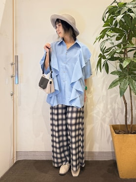 「アイテム（ショルダーバッグ）」を使った、misakiさん（レディース・157cm・30代）の夏コーディネート