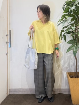 「アイテム（トートバッグ）」を使った、misakiさん（レディース・157cm・40代）の夏コーディネート