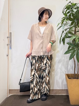 「AG by aquagirl（エージーバイアクアガール）の切り替えレースプルオーバー（Tシャツ/カットソー、ホワイト系）」を使った、misakiさん（レディース・157cm）の春コーディネート