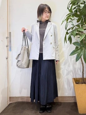 「SHOO・LA・RUE（シューラルー）のアイテム（テーラードジャケット）」を使った、misakiさん（レディース・157cm）の冬コーディネート