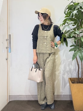 「アイテム（キャップ）」を使った、misakiさん（レディース・157cm・30代）の秋コーディネート