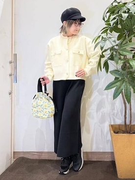 「アイテム（キャスケット）」を使った、misakiさん（レディース・157cm）の冬コーディネート