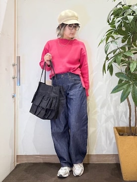 「アイテム（キャスケット）」を使った、misakiさん（レディース・157cm）の冬コーディネート