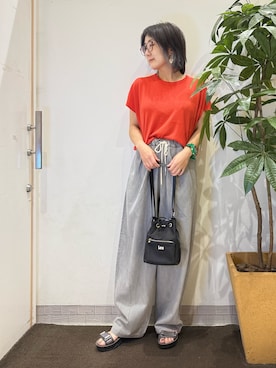 「アイテム（ショルダーバッグ）」を使った、misakiさん（レディース・157cm・30代）の夏コーディネート