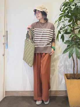 「アイテム（キャスケット）」を使った、misakiさん（レディース・157cm）の秋コーディネート