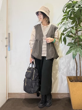 「アイテム（ブーツ）」を使った、misakiさん（レディース・157cm）の秋コーディネート