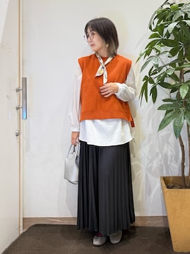 「アイテム（パンプス）」を使った、misakiさん（レディース・157cm）の秋コーディネート