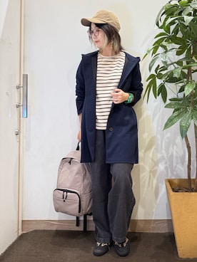 「アイテム（バックパック/リュック）」を使った、misakiさん（レディース・157cm）の秋コーディネート