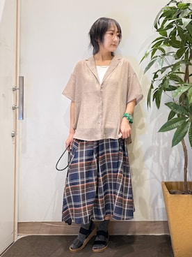 「AG by aquagirl（エージーバイアクアガール）の切り替えレースプルオーバー（Tシャツ/カットソー、ホワイト系）」を使った、misakiさん（レディース・157cm）の春コーディネート