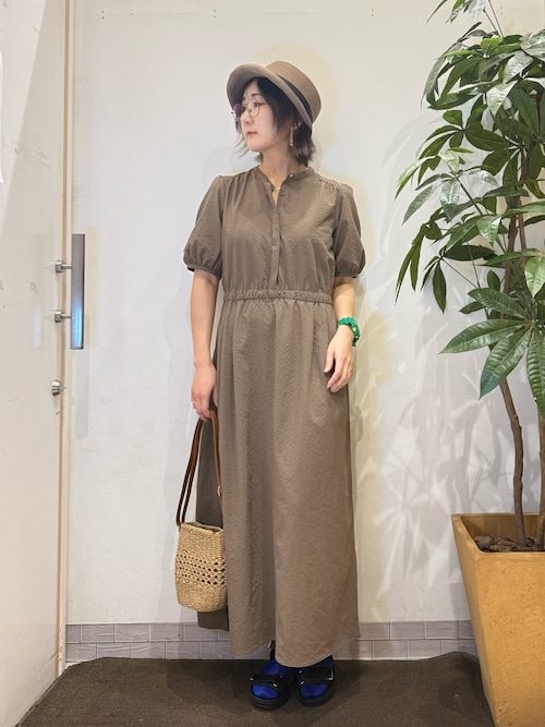 洗える/S-LL/ひんやり/UV】女性らしさ漂う サッカーワンピース