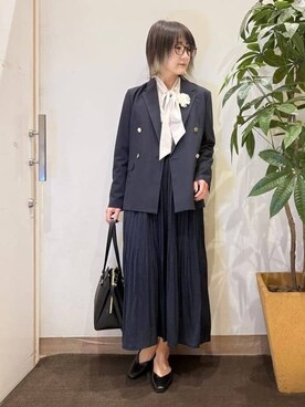 「SHOO・LA・RUE（シューラルー）のアイテム（テーラードジャケット）」を使った、misakiさん（レディース・157cm）の冬コーディネート