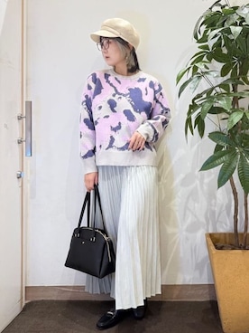 「アイテム（キャスケット、ベージュ系）」を使った、misakiさん（レディース・157cm）の冬コーディネート