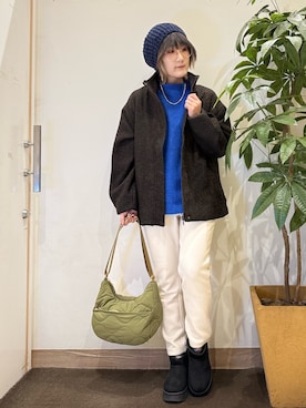 「アイテム（ハンチング/ベレー帽）」を使った、misakiさん（レディース・157cm）の秋コーディネート