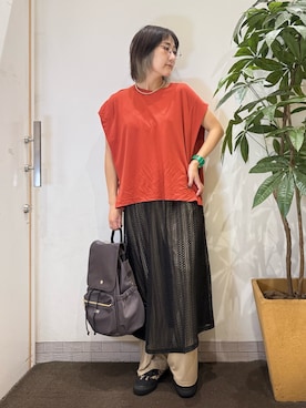 「アイテム（バックパック/リュック）」を使った、misakiさん（レディース・157cm・30代）の夏コーディネート