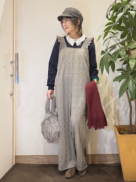 「アイテム（帽子）」を使った、misakiさん（レディース・157cm・40代）の冬コーディネート