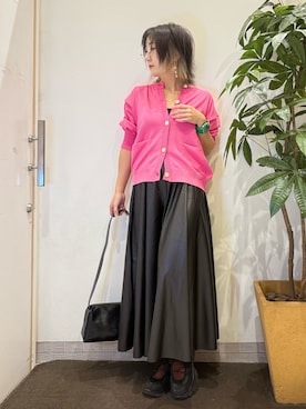 「合皮スカート」｜misakiさん（レディース・157cm）の秋コーディネート