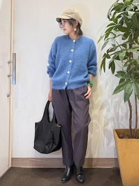 「アイテム（キャスケット、ブラウン系）」を使った、misakiさん（レディース・157cm）の秋コーディネート