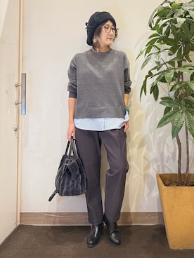 「アイテム（帽子）」を使った、misakiさん（レディース・157cm・40代）の冬コーディネート