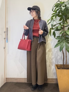 「アイテム（トートバッグ）」を使った、misakiさん（レディース・157cm・30代）の秋コーディネート
