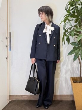 「SHOO・LA・RUE（シューラルー）のアイテム（テーラードジャケット）」を使った、misakiさん（レディース・157cm）の冬コーディネート