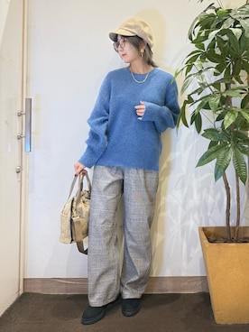 「アイテム（キャスケット）」を使った、misakiさん（レディース・157cm）の秋コーディネート