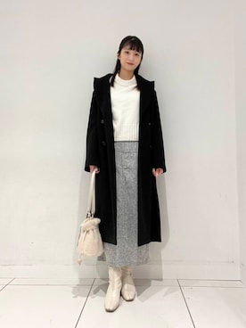 「アイテム（チェスターコート）」を使った、Lisaさん（レディース・168cm）の冬コーディネート