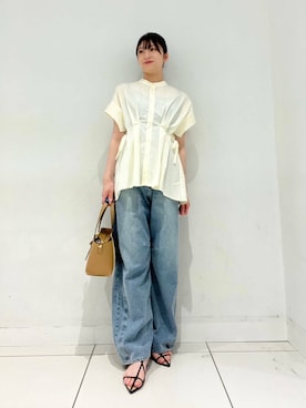 「カーブデニム」｜Lisaさん（レディース・168cm）の春コーディネート