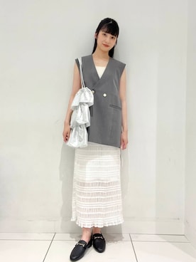 「タンクトップ」｜「アイテム（その他アウター）」を使った、Lisaさん（レディース・168cm）の秋コーディネート