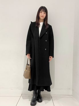 「アイテム（チェスターコート）」を使った、Lisaさん（レディース・168cm）の冬コーディネート