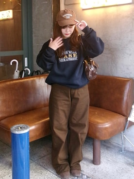 「Chillfar（チルファー）のアイテム」を使った、maruさん（レディース・151cm）の冬コーディネート