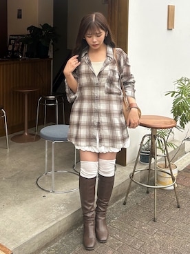 「アイテム（レッグウェア）」を使った、maruさん（レディース・151cm）の秋コーディネート