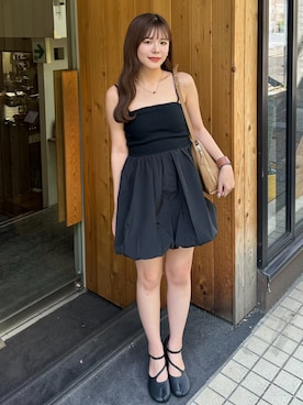 「低身長」｜「アイテム（パンプス）」を使った、maruさん（レディース・151cm）の夏コーディネート