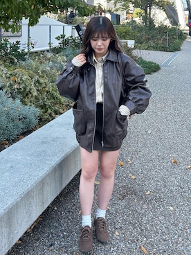 「アイテム（レッグウェア）」を使った、maruさん（レディース・151cm）の冬コーディネート