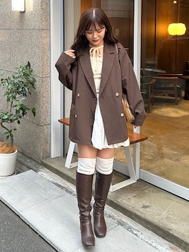 「アイテム（ソックス/靴下）」を使った、maruさん（レディース・151cm）の秋コーディネート