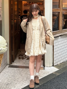 「アイテム（ドレス）」を使った、maruさん（レディース・151cm）の秋コーディネート