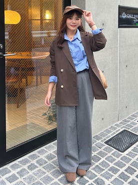 「アイテム（シャツ/ブラウス）」を使った、maruさん（レディース・151cm）の秋コーディネート
