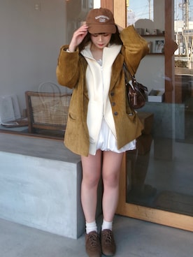 「OLUN（オルン）のアイテム」を使った、maruさん（レディース・151cm）の春コーディネート