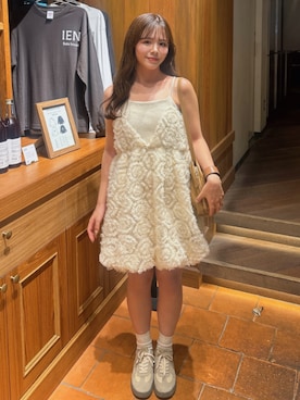 「アイテム（ドレス、ホワイト系）」を使った、maruさん（レディース・151cm）の夏コーディネート