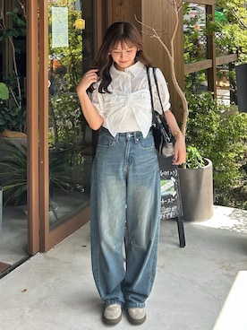 「アイテム（シャツ/ブラウス）」を使った、maruさん（レディース・151cm）の夏コーディネート