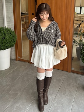 「アイテム（ソックス/靴下）」を使った、maruさん（レディース・151cm）の秋コーディネート