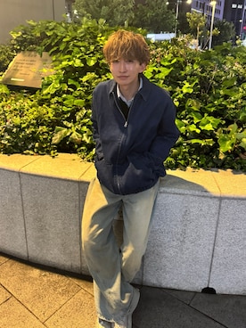 「URBAN RESEARCH DOORS（アーバンリサーチドアーズ）のDenim Zip Blouson（デニムジャケット、ブルー系）」を使った、pikachiroさん（メンズ・168cm）の夏コーディネート